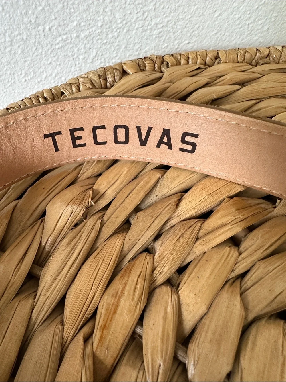 Tecovas Men's Suede Leather Belt Size 34 Brown Tan Brass Buckle